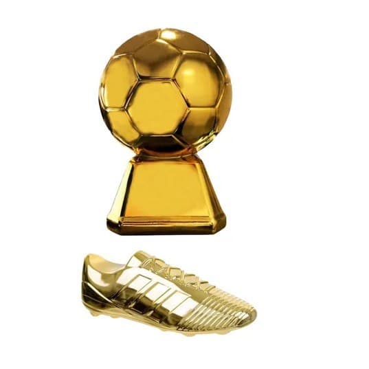 Kit Chuteira Acrílica Decorativa + Troféu Bola Decorativo MR