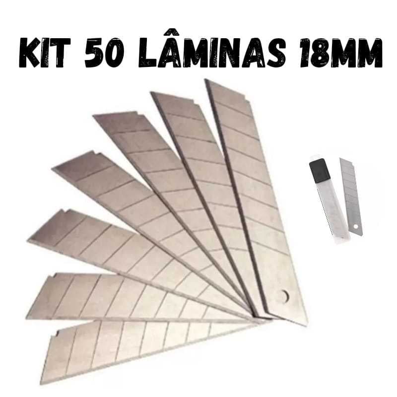 Kit 50 Lâminas Para Estilete 18mm 50 Unidades De Lâminas Masterprint
