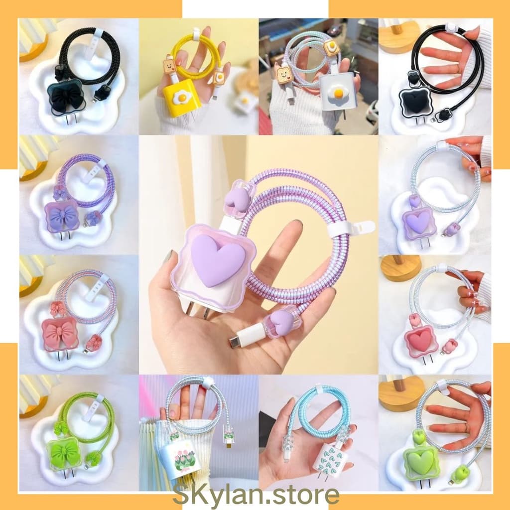 capa de silicone para carregador manga com enrolamento de cabos para carregador iphone, adaptador,18W, 20W