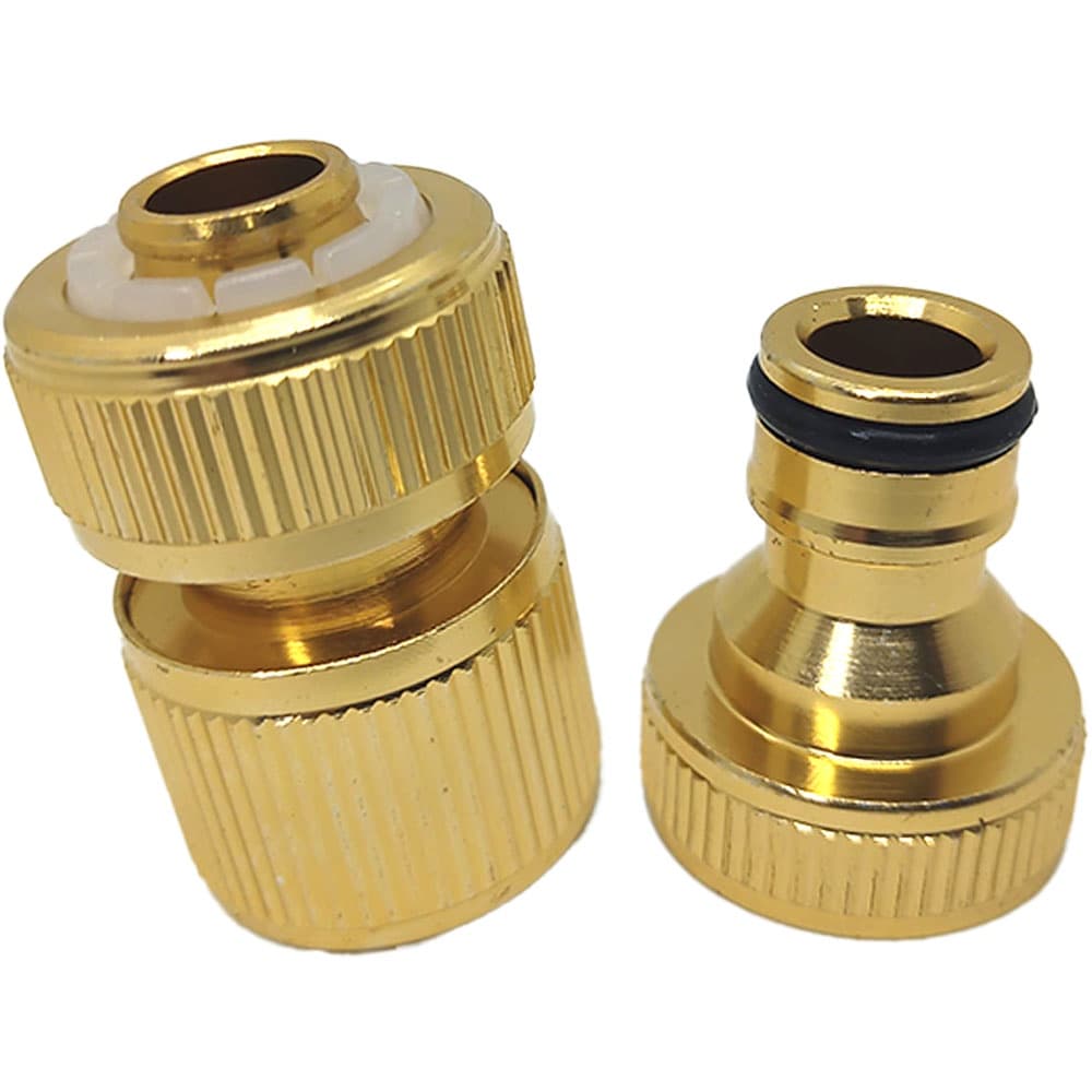 Kit Adaptador Conector de Torneira com Engate Rápido de Alumínio para Mangueira 1/2