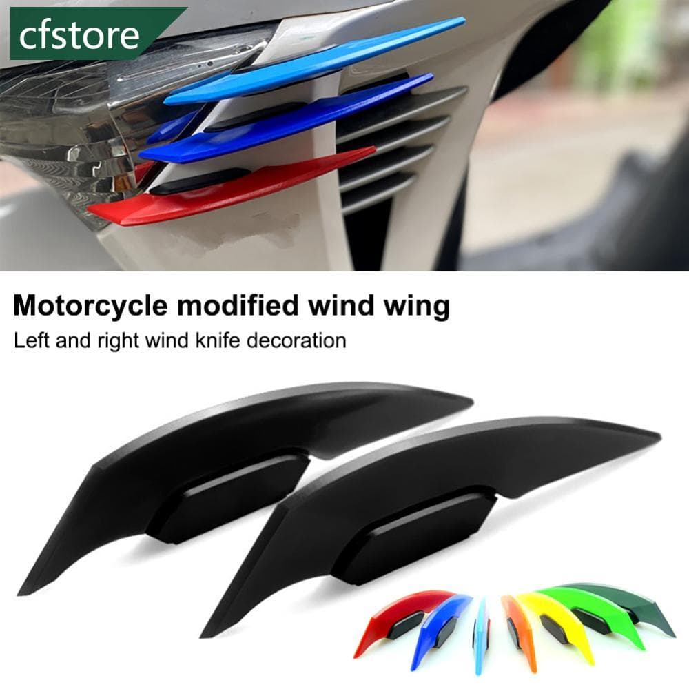 CFSTORE 2Pcs Universal Motorcycle Winglet Asa Aerodinâmica Spoiler Com Adesivo Decorativo K9S5