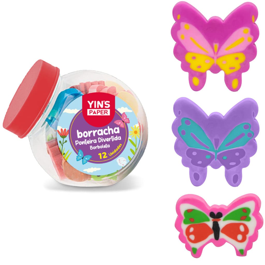 Borracha Ponteira Borboletas - Yin's
