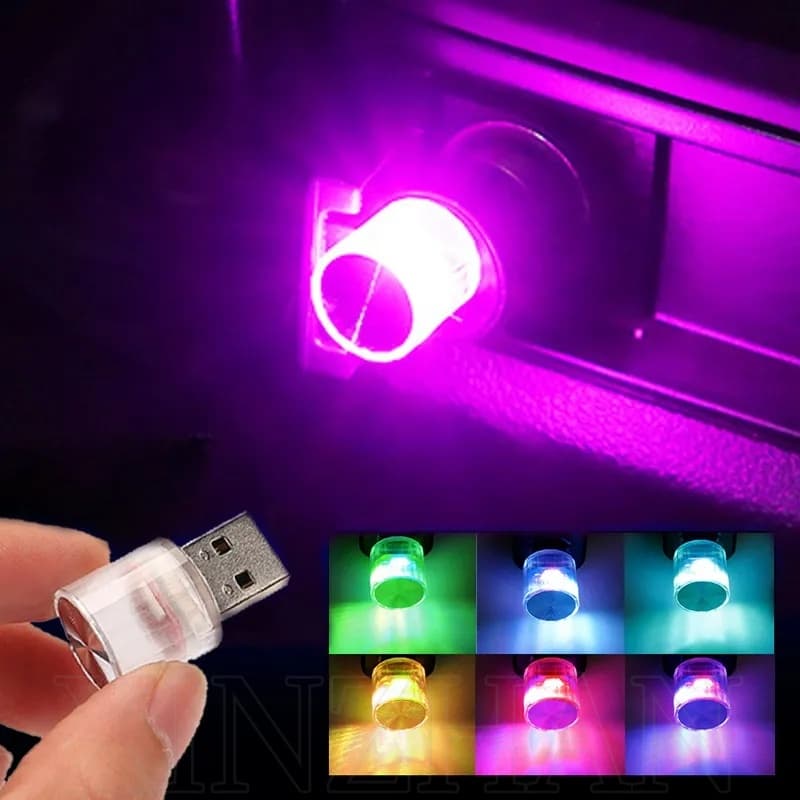 Luz USB Para Atmosfera De Carro/Romântica LED Colorida Intermitente Noturna/Plug and Play Lâmpada Decoração De Quarto Carregamento De Tesouros & Computador Carregador