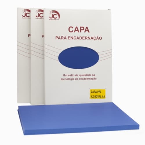 Capa PP Couro Azul Royal A4  50 un
