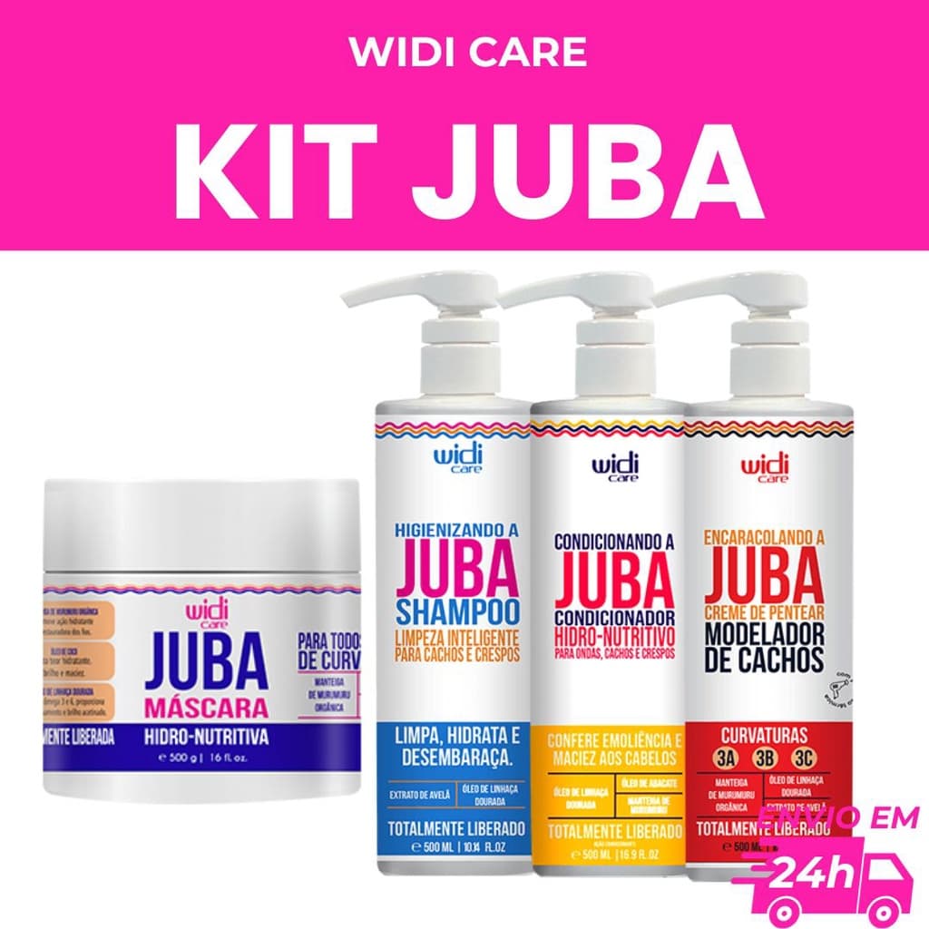 KIT JUBA - WIDI CARE (SHAMPOO/CONDICIONADOR/MÁSCARA/CREME DE PENTEAR)