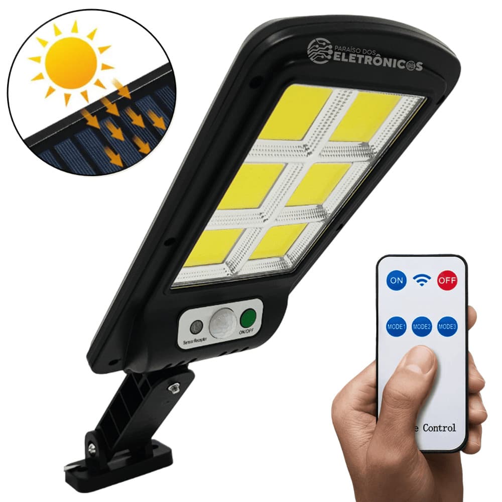 Luminária Parede Solar 300w Bateria Grande Duração Ip66 Alta Potência LKY0034