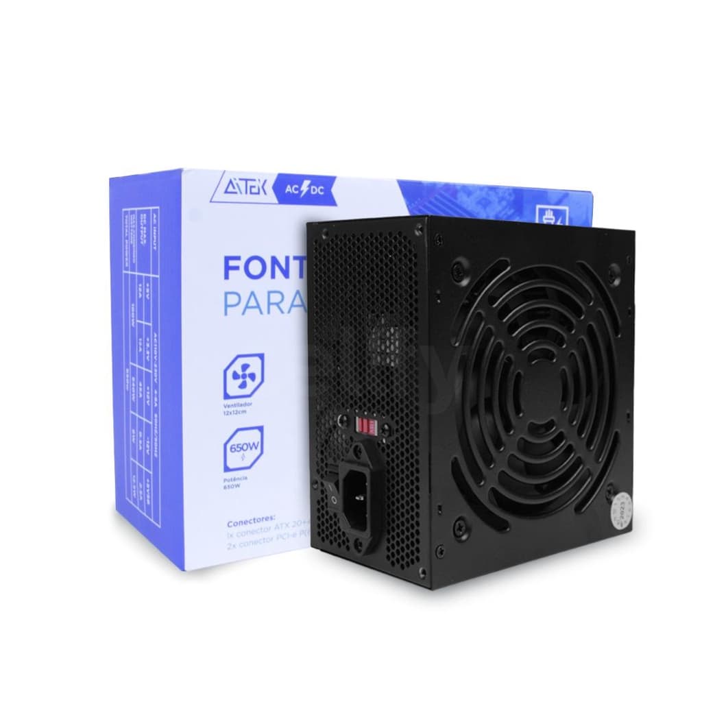 Fonte de Alimentação Computador PC ATX 650W Bivolt 110/220v