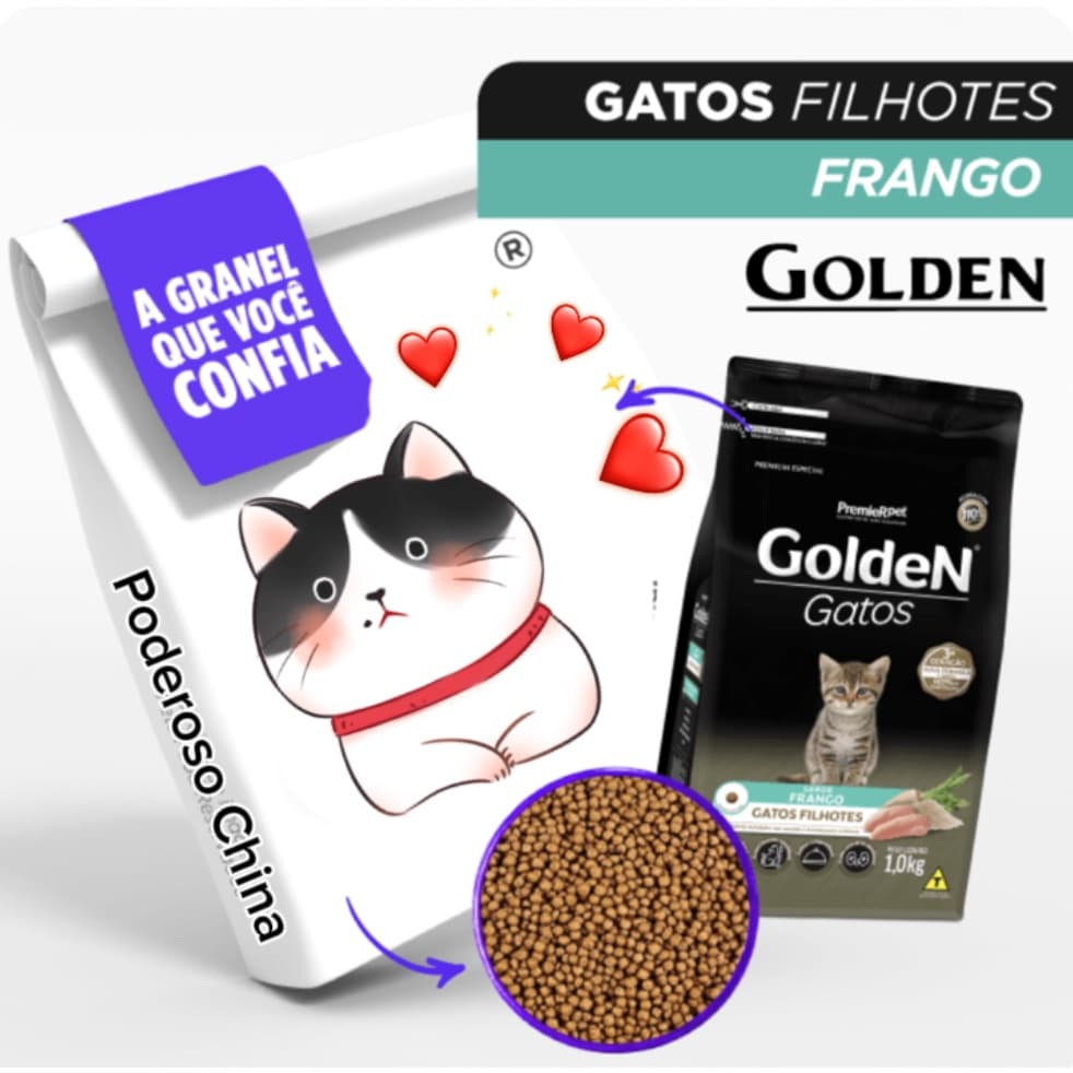 Ração A Granel PremieR Golden Gatos Filhotes Frango 1 kg . Gatos saudáveis