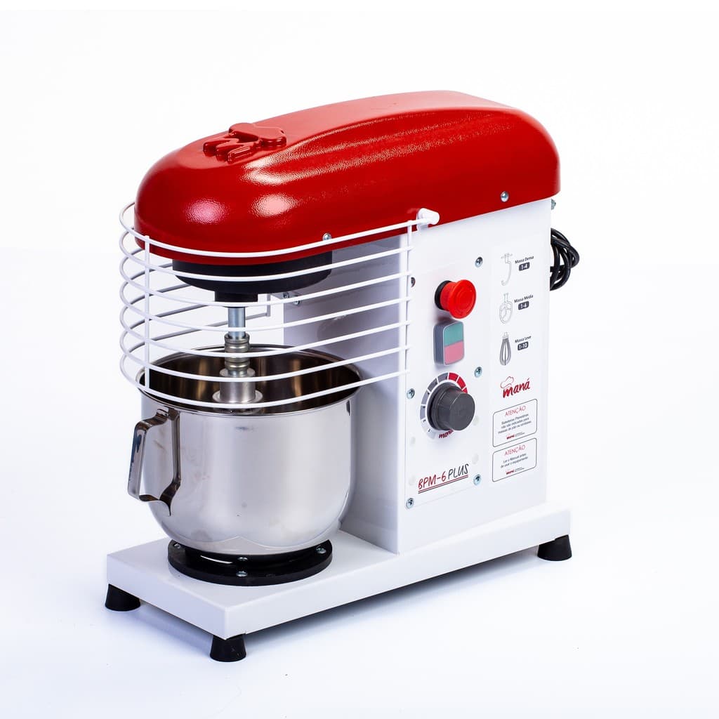 Batedeira Planetária Plus Industrial Branca Maná 6 Litros Bivolt