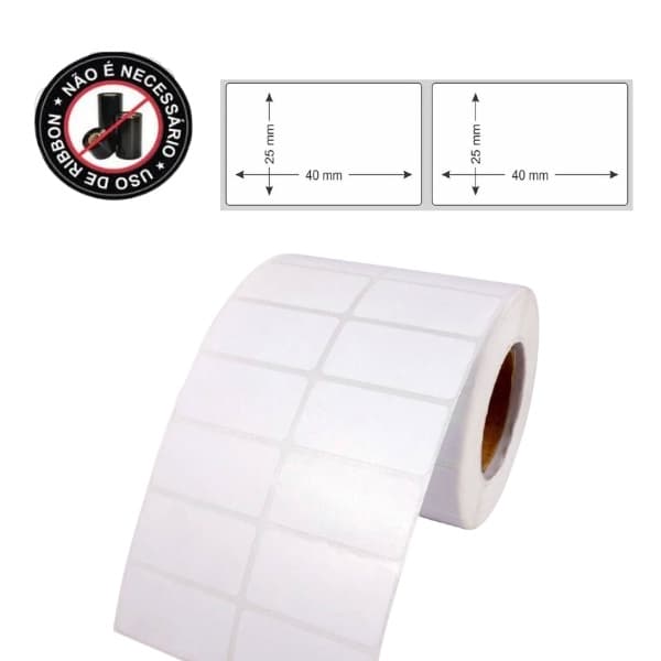 Etiqueta Térmica 40x25 2 Colunas - 1 Rolos