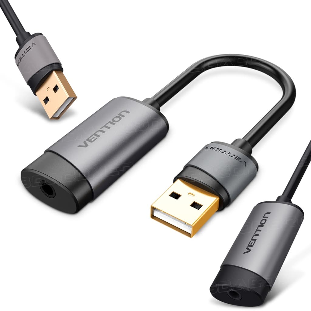 Placa Som Usb Vention Externo P3 3.5mm Omtp Ctia C Nfe 15cm