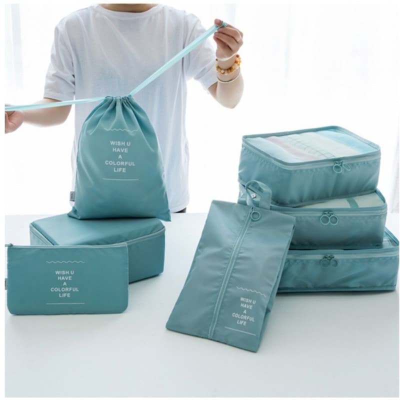 Kit 7 Pecas Bolsa Organizadoras Para Mala Roupas Bagagem Viagem