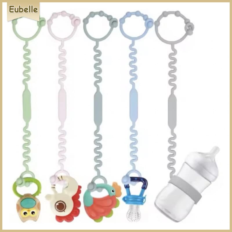 Mordedor Para Carrinho Alça Antiqueda Em Silicone Ajustável Para Copo Garrafa Mamadeira Sem BPA