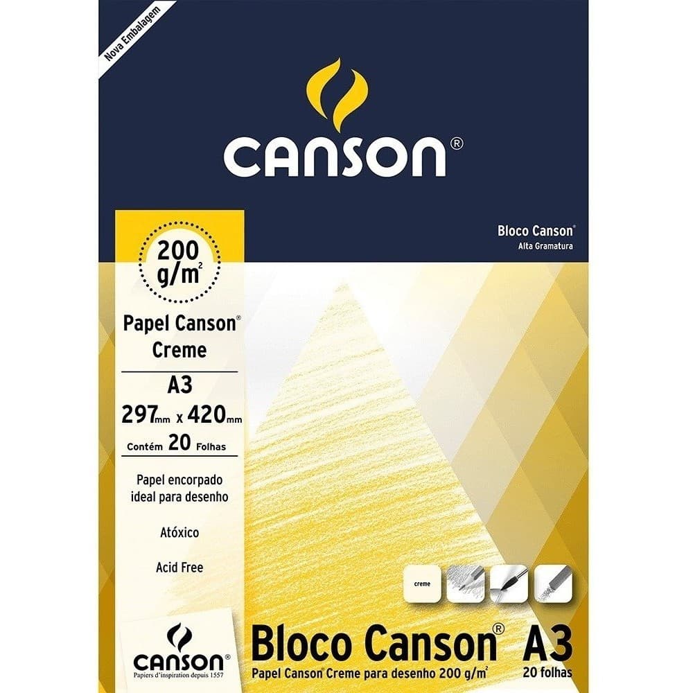 Bloco Desenho Branco 200g Canson