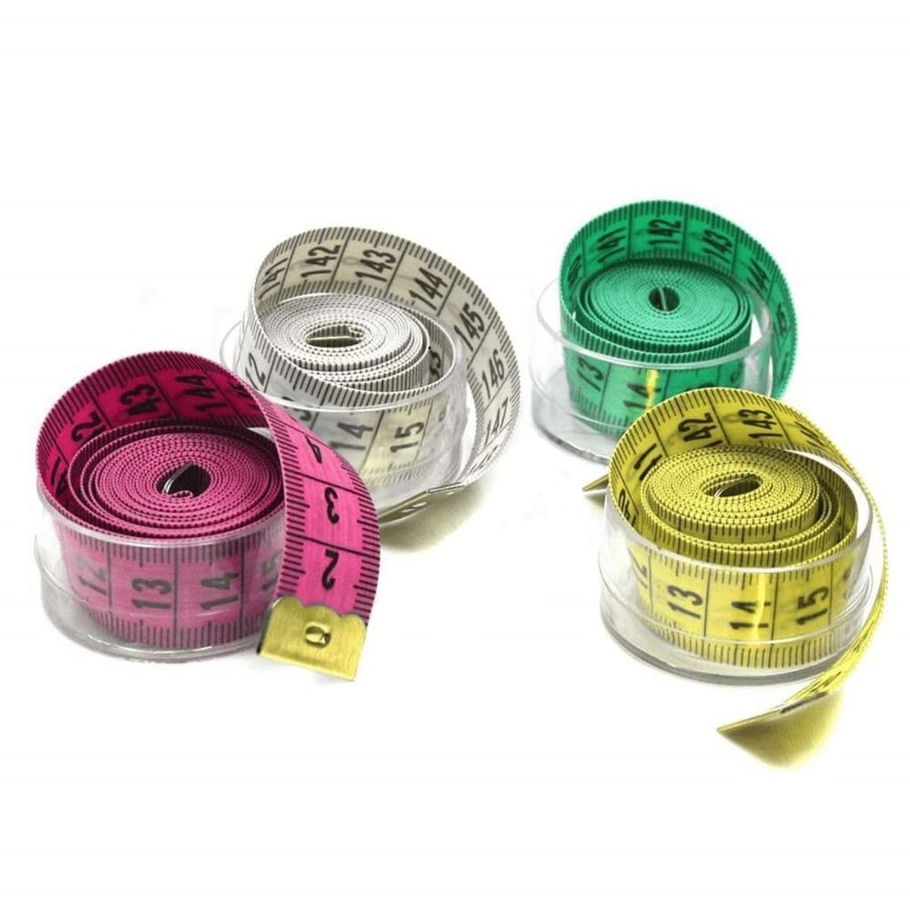 Kit 02 Fitas Métricas 150cm Costura Corporal Medidas + Pote Acrílico TM-POTE