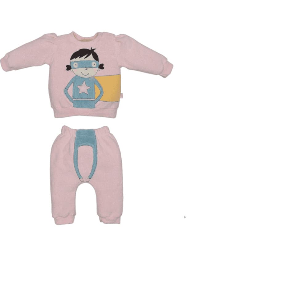 Conjunto Blusa E Calça Bebê Menina Plush Heroína Upi Uli