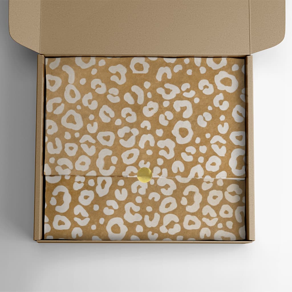 Papel Seda Kraft Premium Estampa Onça 100 Folhas