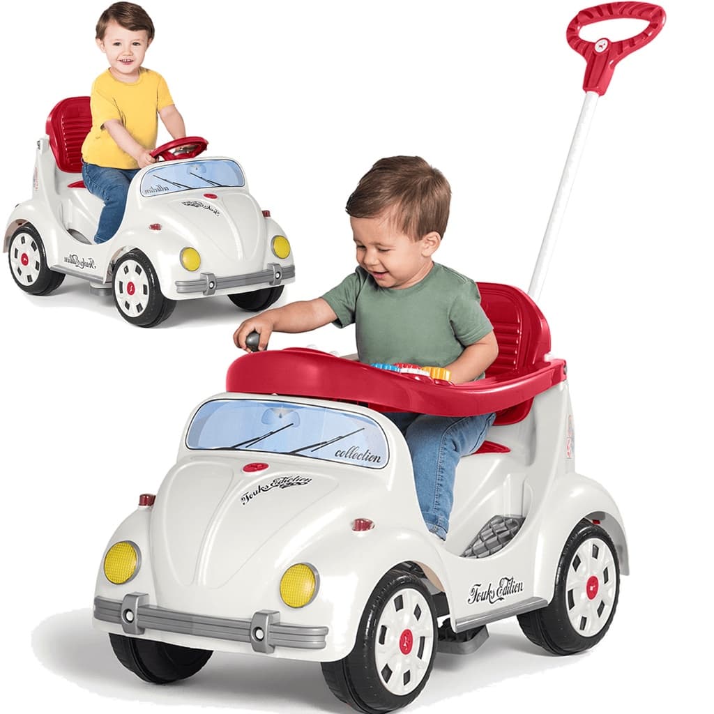 Carrinho de Passeio e Pedal para Bebe Calesita Fouks Branco