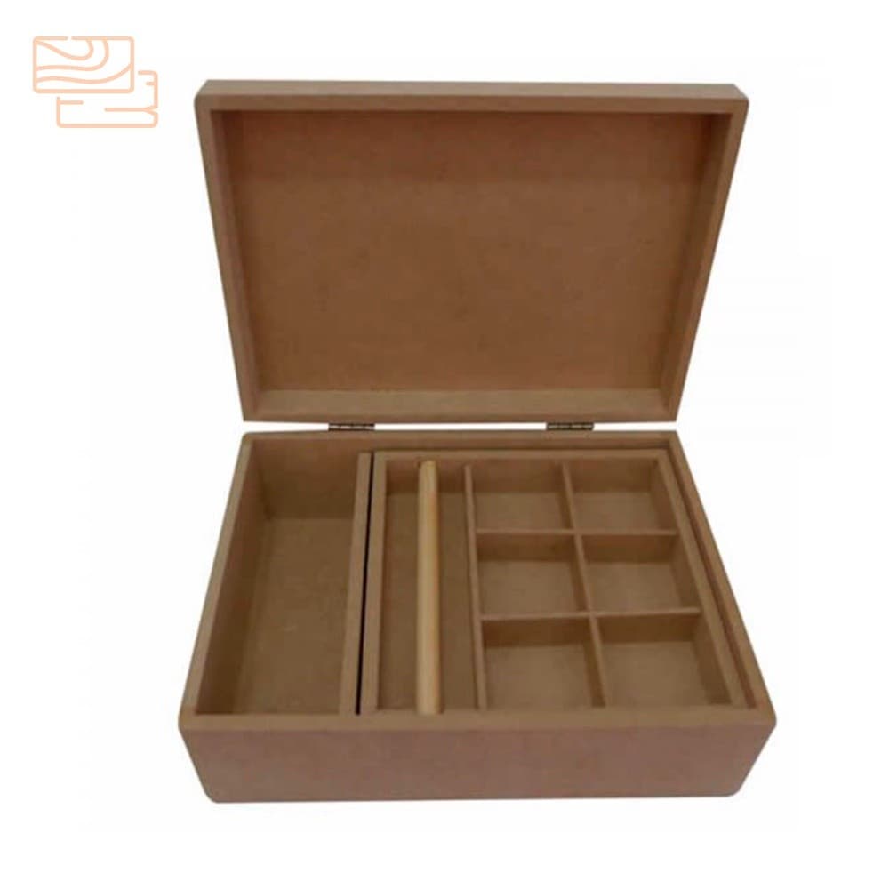 Caixa Bijuteria Mdf Decorada Organizador Com Bandeja comoda