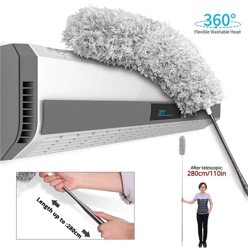 2,8 M Lustre De Teto Telescópico Multifuncional Para Cama Com Cabo De Aço Inoxidável