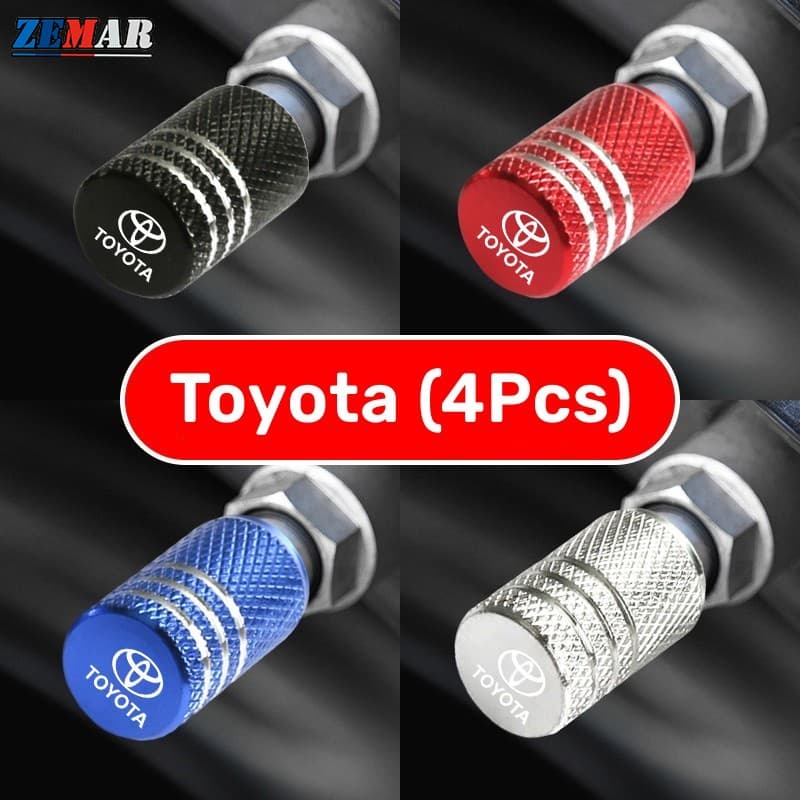 4Pcs Toyota Pneus Tampas De Válvulas Para Carros Corolla Cross Hilux Yaris Etios RAV4 Bandeirante Forma Cilíndrica