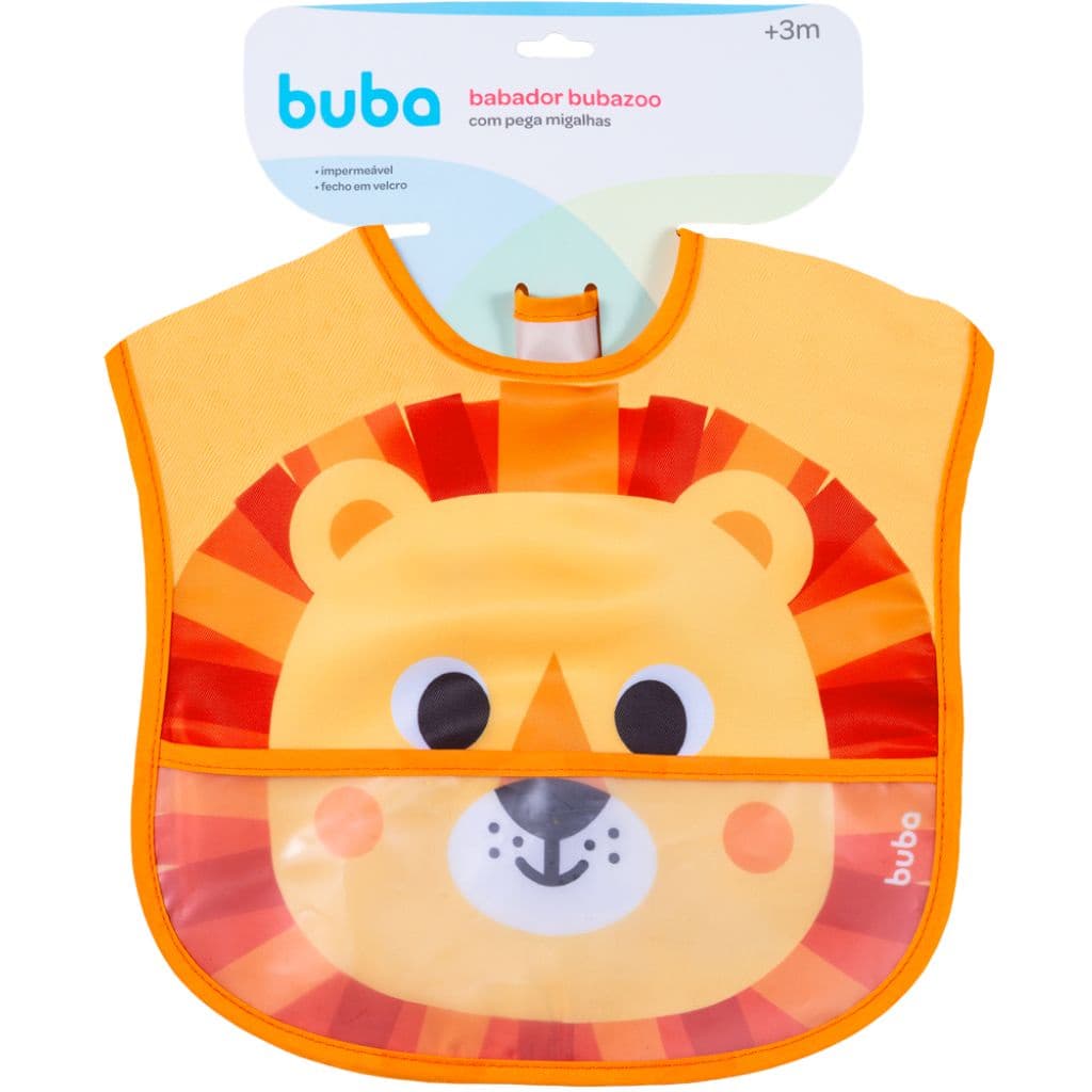 Babador Impermeável Bubazoo Leão Com Bolso Pega Migalhas 17073 Buba