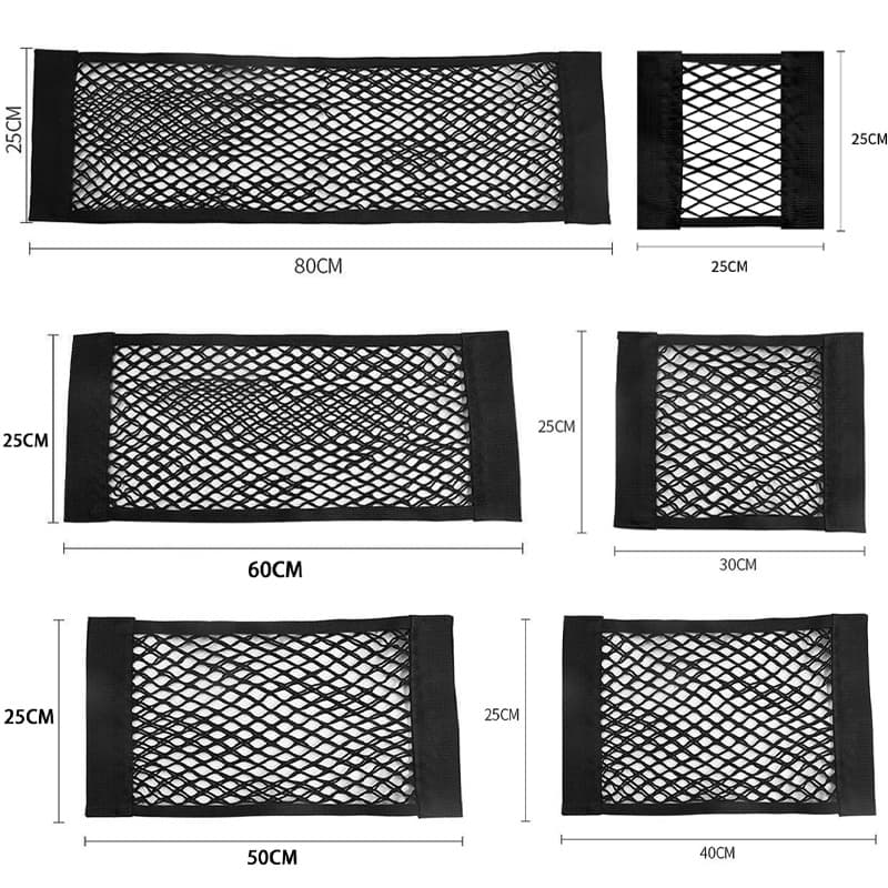 Rede De Armazenamento De Porta-Malas Traseiro Do Carro Organizador De Malha Elástica De Cordas Mágicas Bolsa