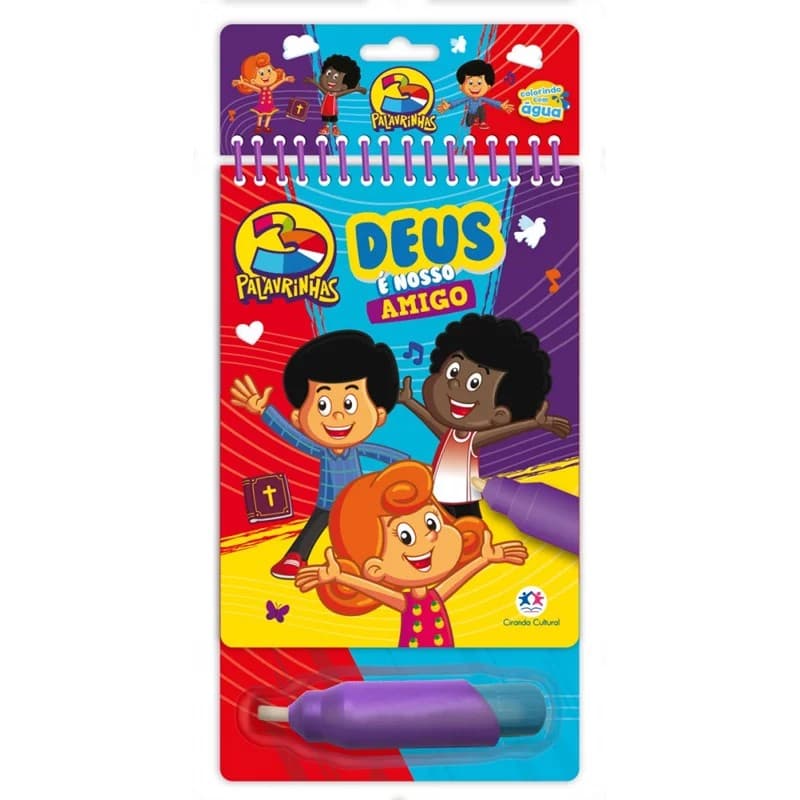 Colorindo com Água - 3 Palavrinhas - Deus é Nosso Amigo