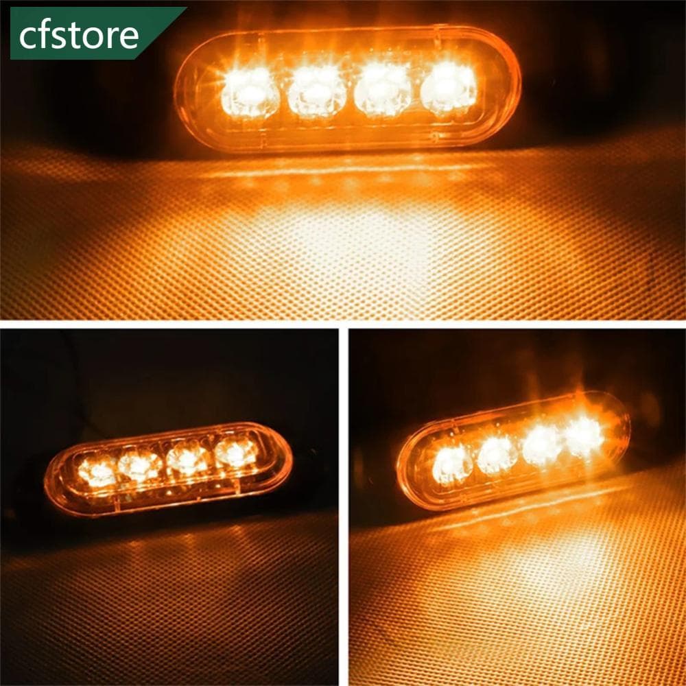 CFSTORE 4 LEDs Luzes De Marcação Lateral De 12-24V À Prova D'água Lâmpada De Contorno De Caminhão Van Bus Indicador Luminoso De Advertência De Segurança O5W4