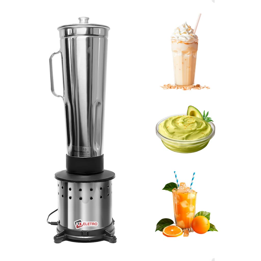 Liquidificador Industrial  Alta Rotação 4 LITROS  Prata com Jarra de Aço Inoxidável 110v Cozinhas