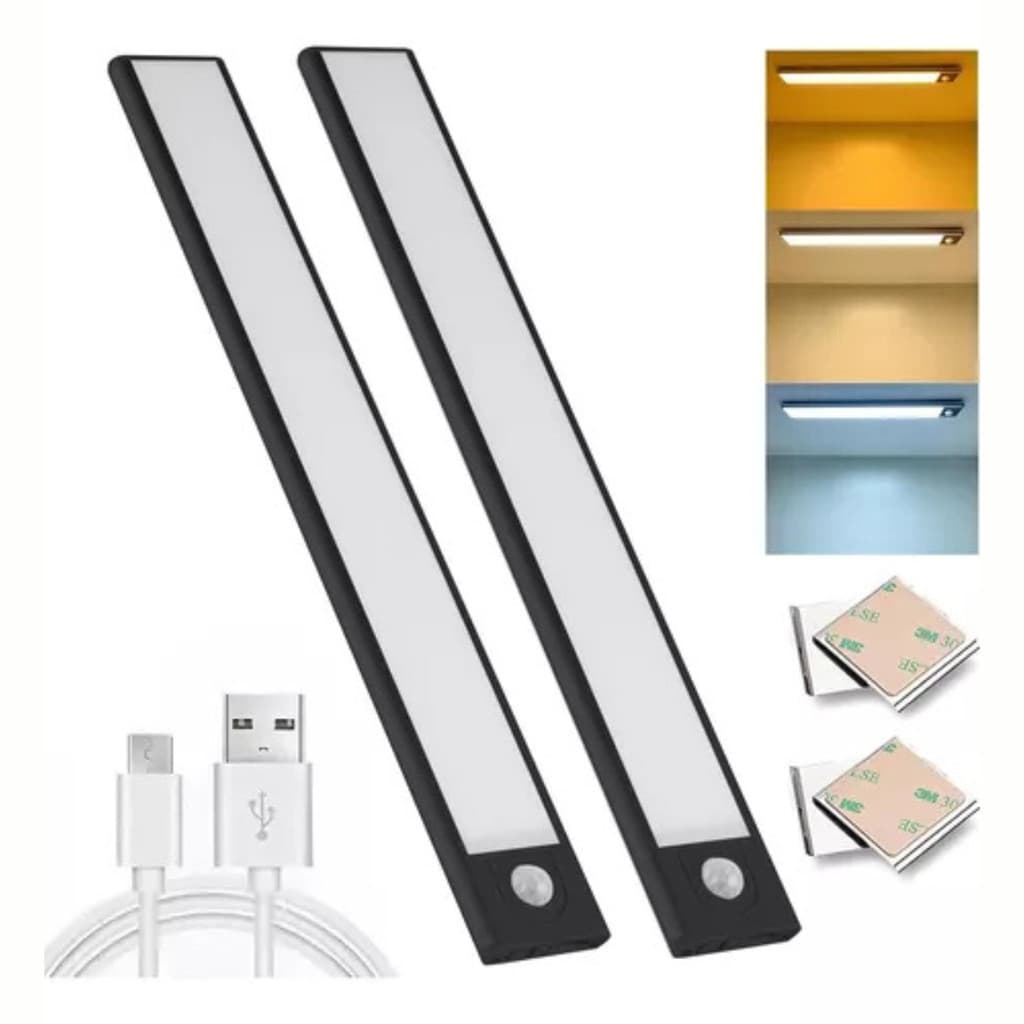 Barra de Led com Luz de Presença Recarregavel Smart Luminária Lampada Inteligente 3 modos Usb