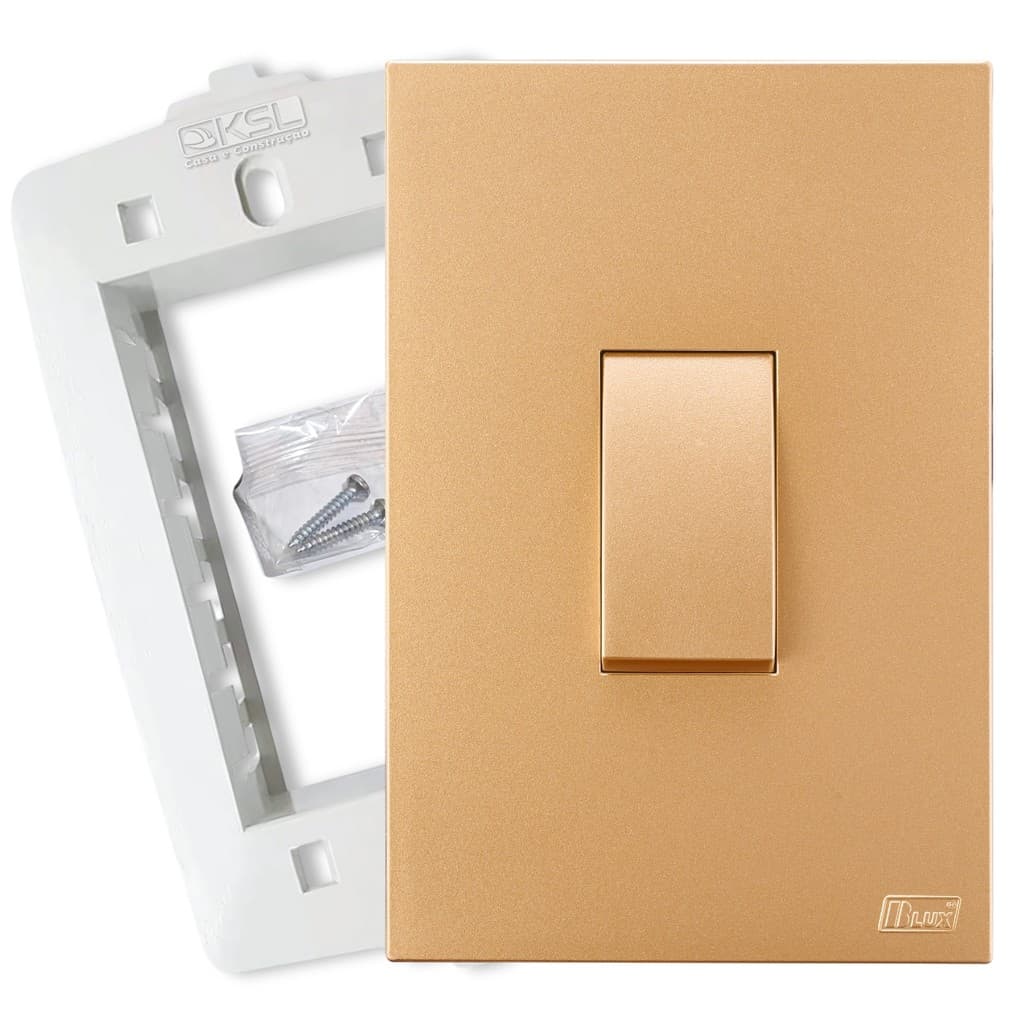 Interruptor de luz Simples Vertical Ouro Nobre Recta Blux