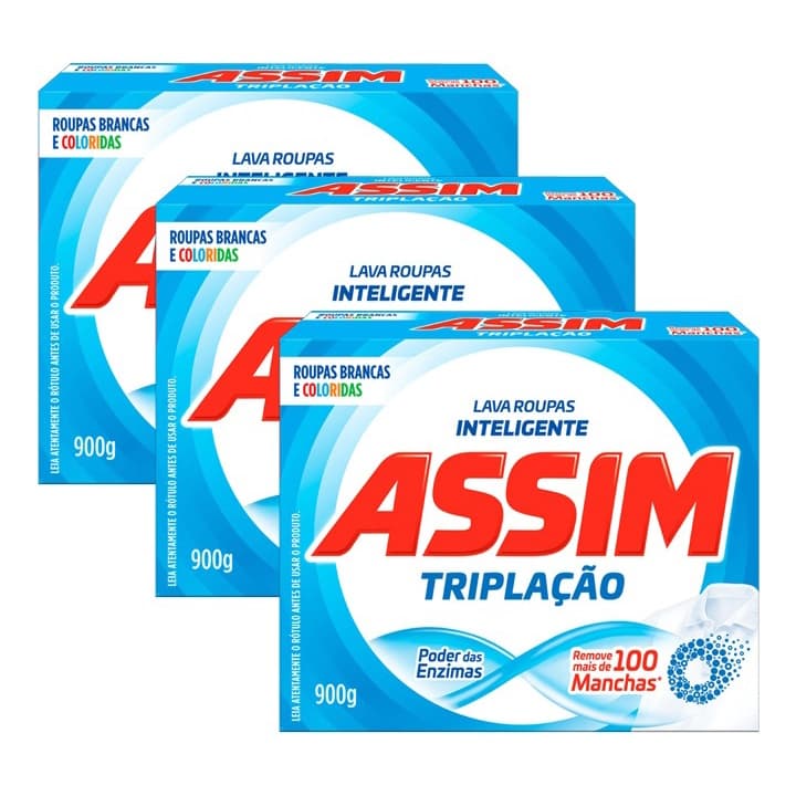 Sabão Em Pó Assim Tripla Ação Grande Kit 3