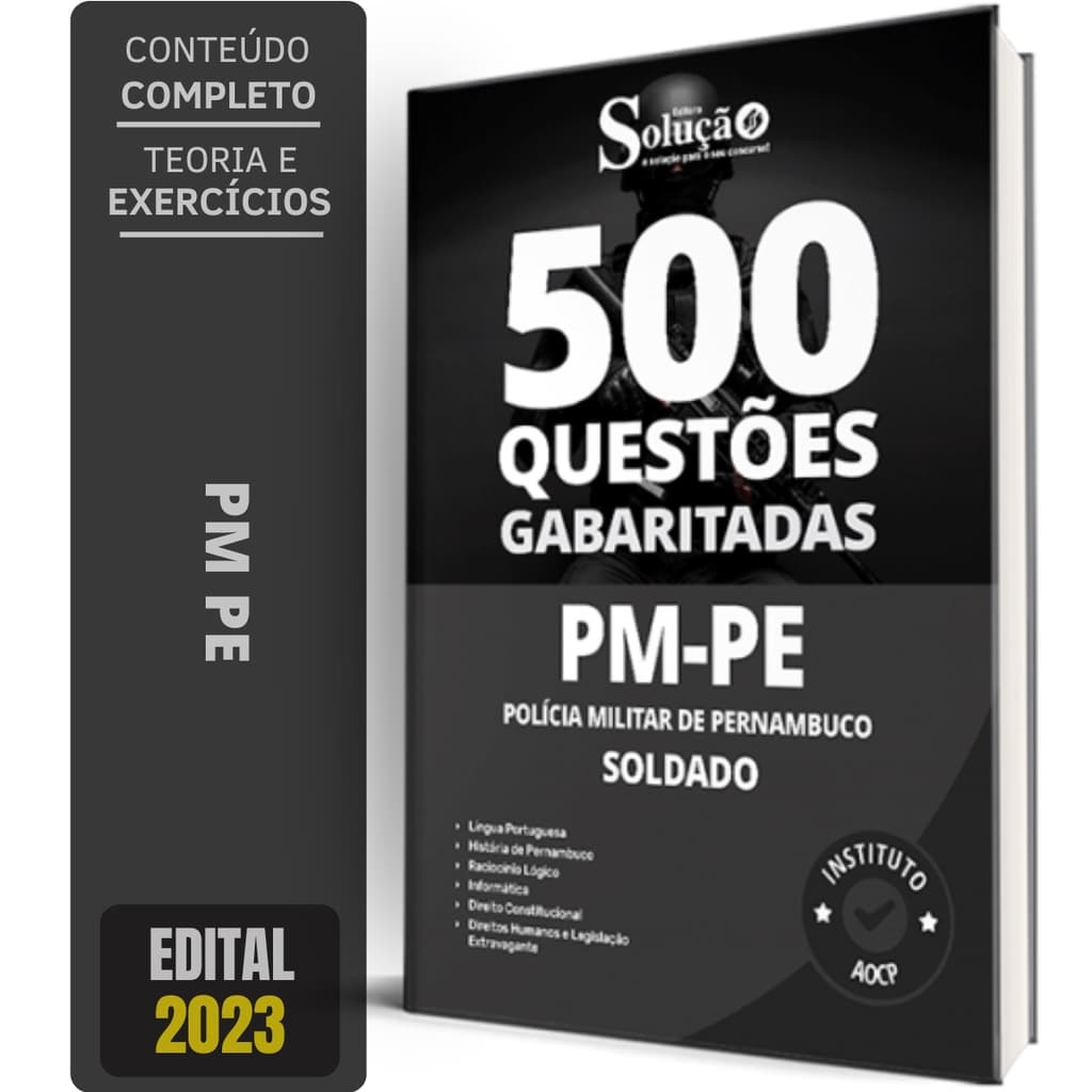 Caderno de Testes PM PE 2024 - Soldado