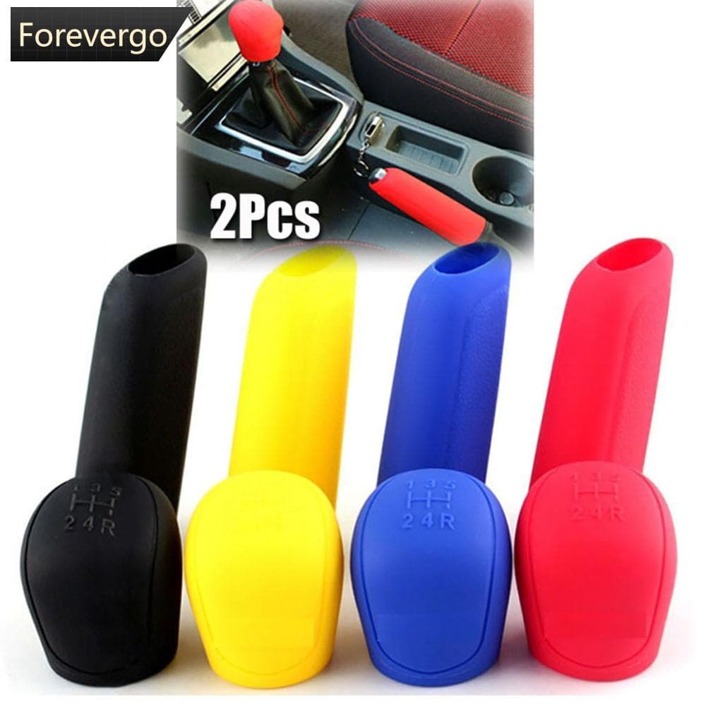 FOREVERGO 2Pcs Universal Manual Carro Silicone Engrenagem De Botão De Mudança De Marcha Capa Colarinhos De Freio De Mão Estojo Para Ford Focus J8T7