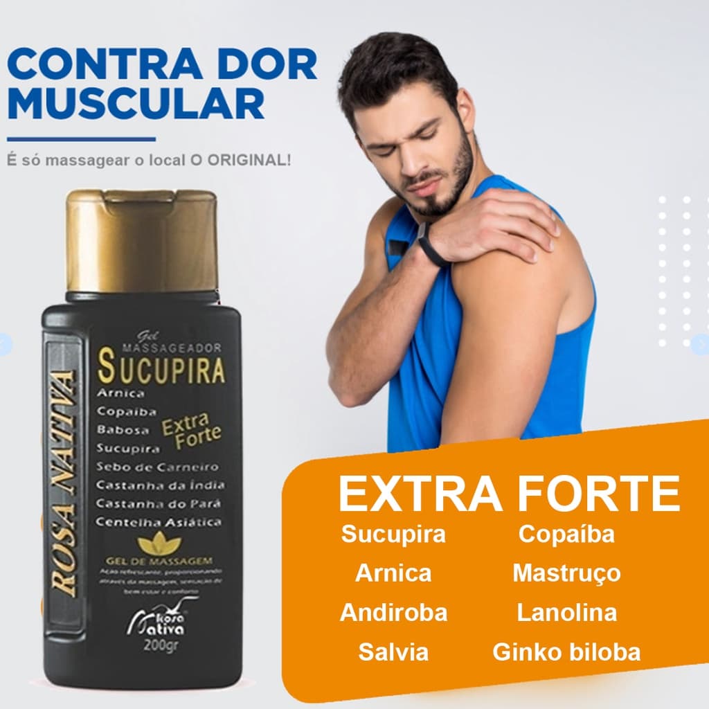 Gel Massagem Balsamo Sucupira 8 ervas dores musculares 200g Alívio de dores EXTRA FORTE