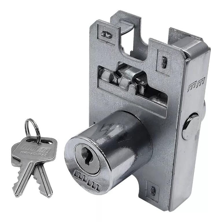 Miolo 1520 Redondo Cromado Cilindro 2 Chaves p/ Fechadura Porta Pivotante Vidro