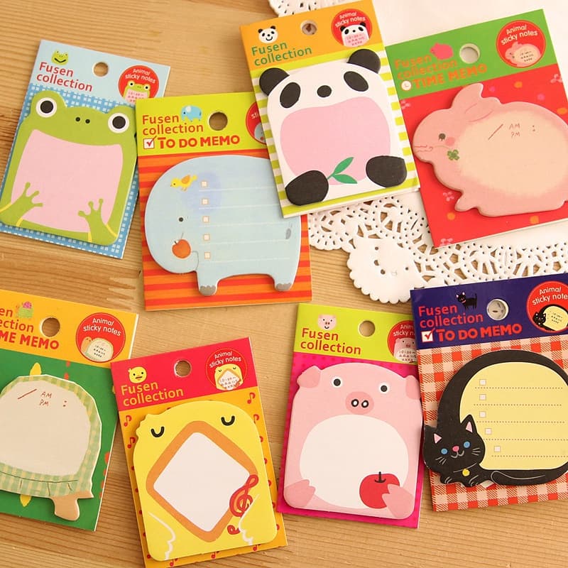 Adesivos Kawaii Papel Adesivo Memo Pad Mini Sticky Notes Bookmar Para Estudantes Material Escolar E De Escritório