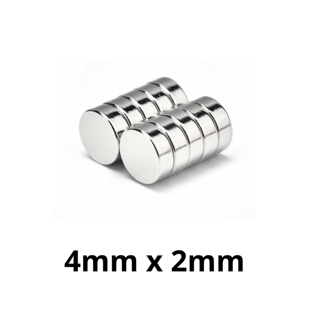 Kit 10 Peças Imã Neodímio Potente Disco Magnético N35 4x2 mm Super Forte