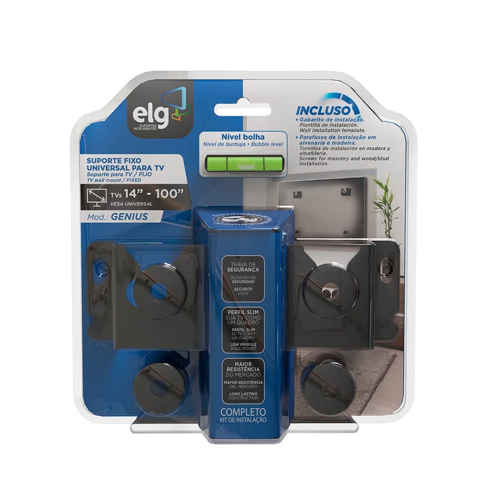 Suporte Para TV Universal 14 A 100  Polegadas Com Nível Bolha Lg Samsung Philco Tcl Philips AOC ELG
