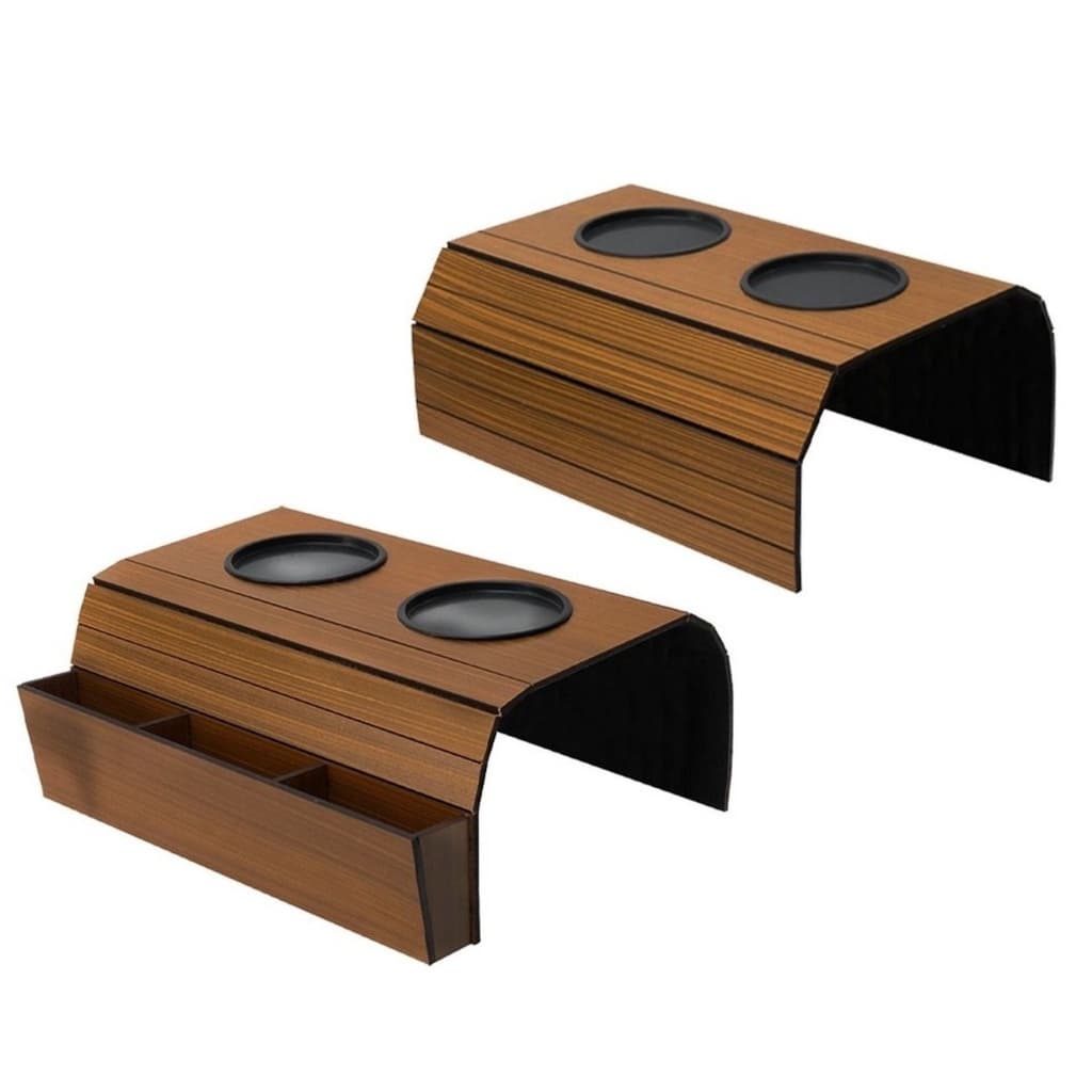 Bandejas De Sofá Kit 2 Unidades Esteira Porta Controle + Esteira Lisa Porta Copos