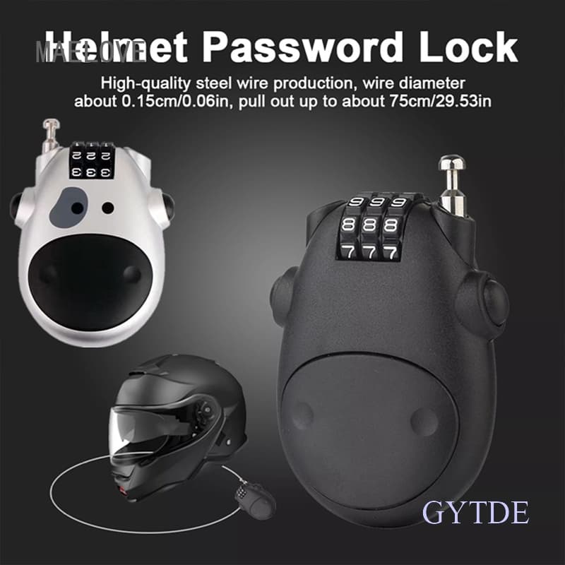 GYTDE Fechadura Com Código Anti-Roubo Para Motocicletas De Cabo De Arame Retrátil Portátil