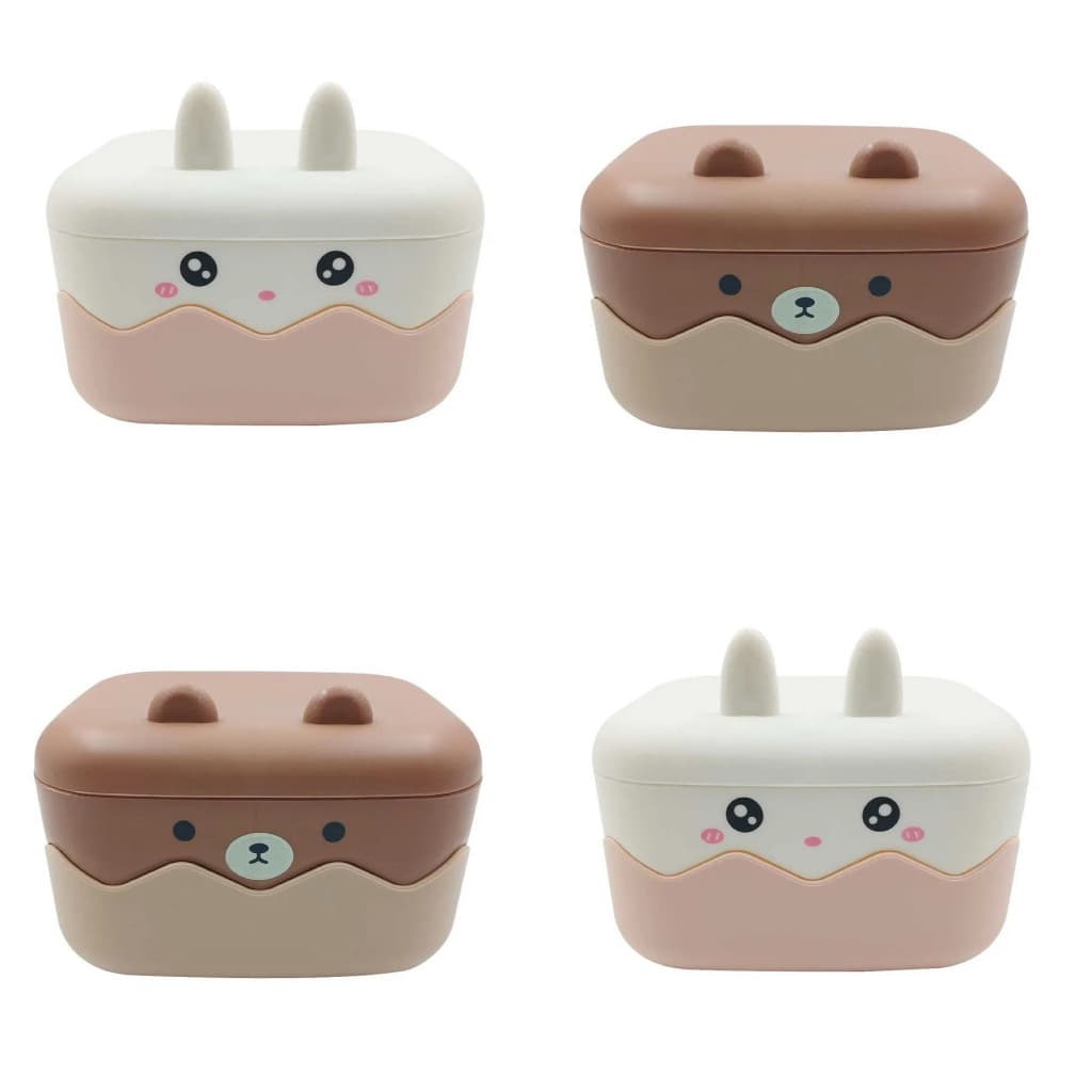 Saboneteira de Pia com Tampa Ursinho e Coelhinho Divertida