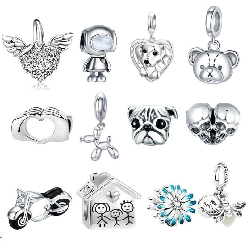 Berloques de Prata 925 Charms Balões Aviões Café Charme Clássicos Acessórios