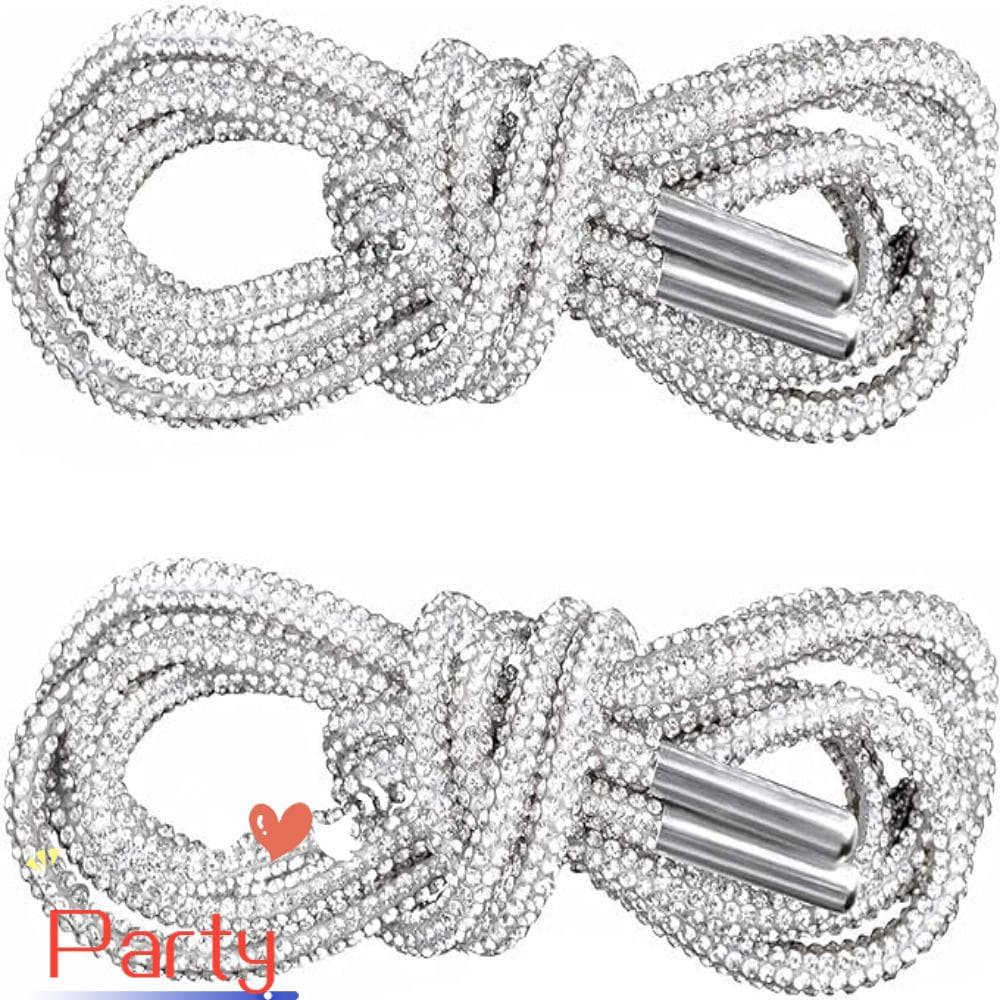 PARTY Glitter Cordões De Sapato Rhinestone Corda De , Branco , Colore 120cm Bling Redondo Brilhante Para Calções