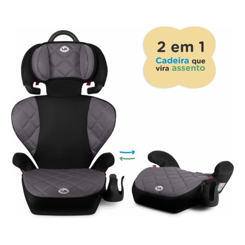 Cadeira Infantil Triton para Carro 2 em 1 Preto e Cinza de 15 a 36 kg - Tutti Baby