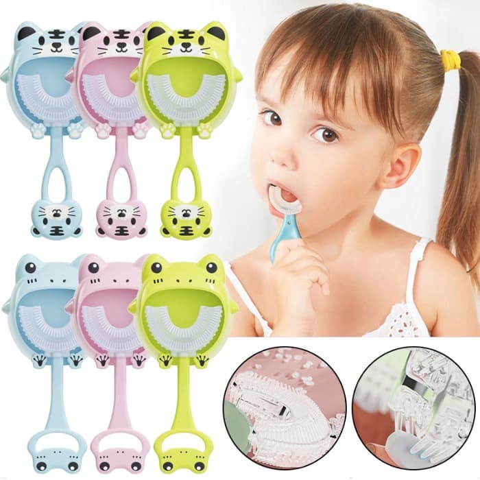 Escova De Dentes Infantil Em Forma De U De 360 Graus 2 A 12 Anos