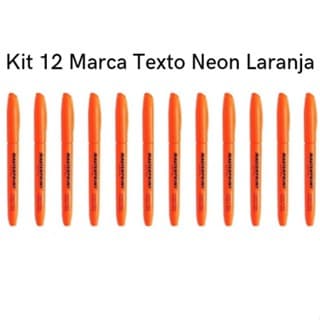 Kit 12 Marca Texto Neon Laranja Masterprint - Grifa Texto