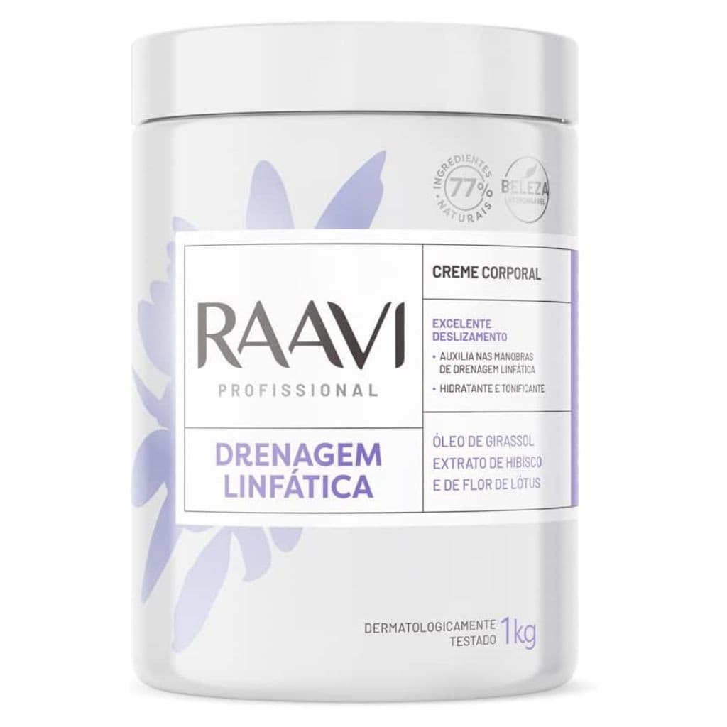 Creme Corporal Drenagem Linfática Estética Profissional 1kg Raavi