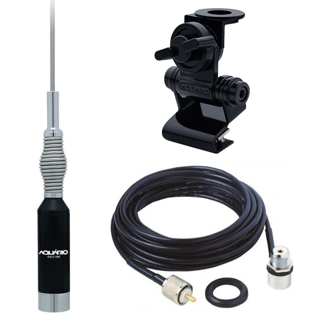Antena Vhf M-410c Suporte Porta Malas Capô Cabo 5,5 Metros Aquário